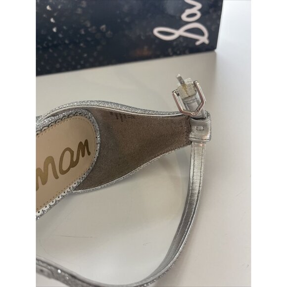 Sam Edelman Yaro Women's 9.5 Ankle Strap Blocked Heels Shoes Shimmer Bling - Picture 14 of 16